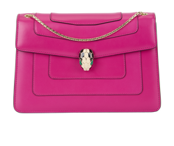 Serpenti Forever Shoulder Bag, Leather, Pink, MII, 3*